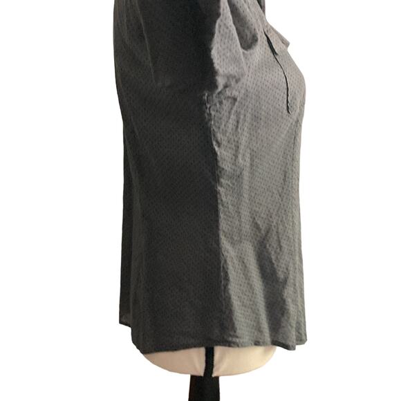 Ann Taylor Loft gray polka dot button down blouse dark academia secretary MP - Picture 5 of 10